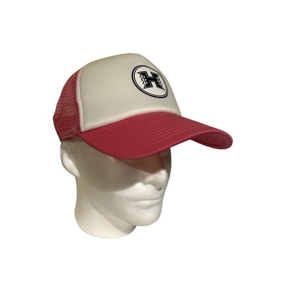 University Of Hawaii Trucker Hat Pink & White Adjustable Snapback By Colosseum - Picture 3 of 8